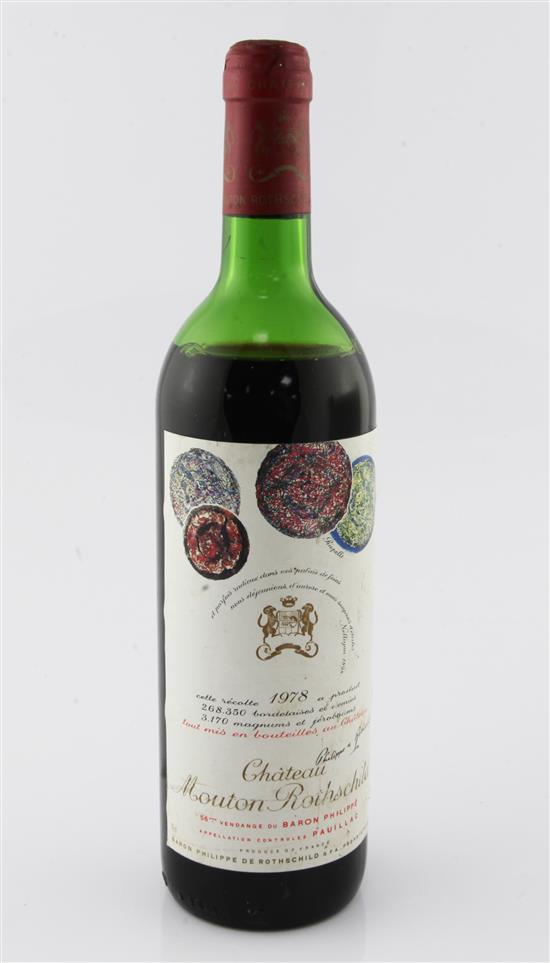 One bottle of Chateau Mouton Rothschild, 1978,